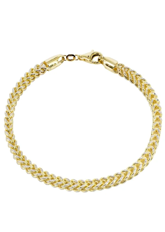 Your Perfect Accessory Now At The Best Price Semi Solid Mens Diamond Cut Franco Bracelet 10K Yellow Gold Your Perfect Accessory Now At The Best Price Semi Solid Mens Diamond Cut Franco Bracelet 10K Yellow Gold