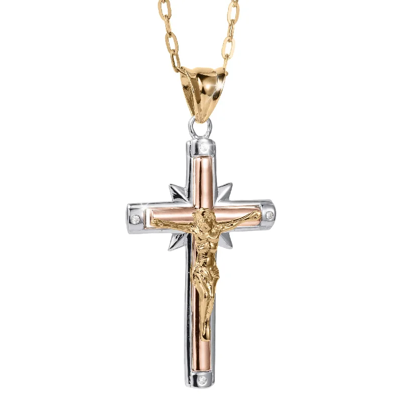 Elegant Rose Gold Jewelry For A Stylish Touch Holy Trinity Crucifix Pendant