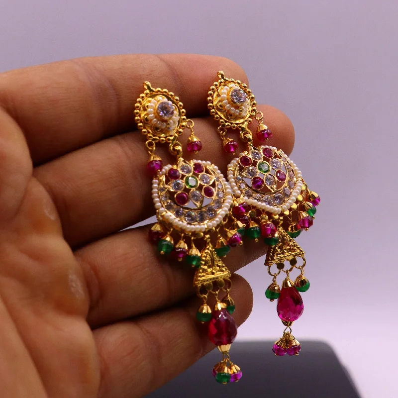 Shop Dazzling Rings, Earrings, And More At Special Discounts Indian authentic handmade 22karat yellow gold fabulous punjabi muslim style stud earrings dangling with fabulous color stone women's jewelry Shop Dazzling Rings, Earrings, And More At Special Discounts Indian authentic handmade 22karat yellow gold fabulous punjabi muslim style stud earrings dangling with fabulous color stone women's jewelry