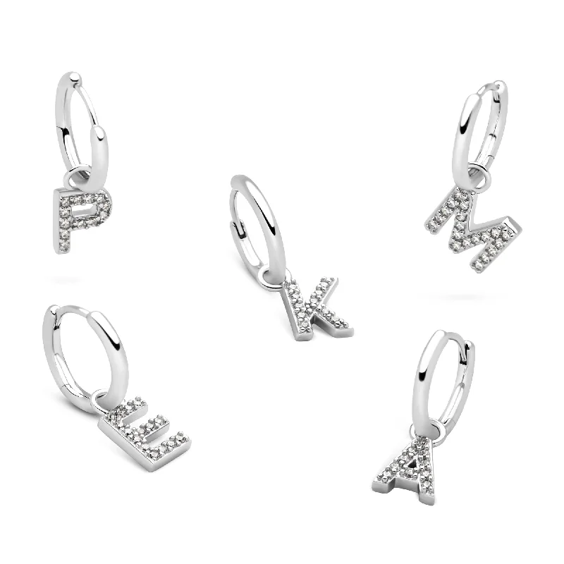Premium Diamond Jewelry At Once-In-A-Lifetime Discounts Initial Hoops (Single Earring)