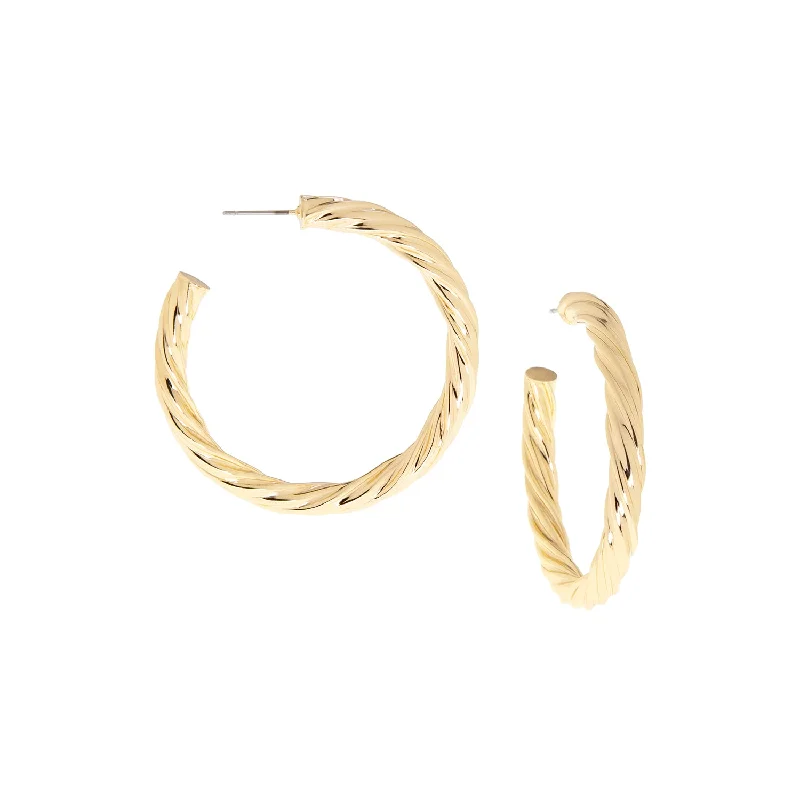 Limited-Stock Jewelry Sale – Shop Before It's Gone large etched twisted rope hoop