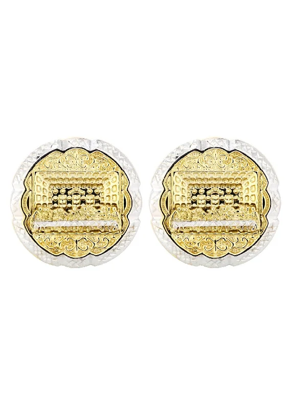 10K Last Supper Gold Earrings For Men | Appx 1.1 Inches Wide