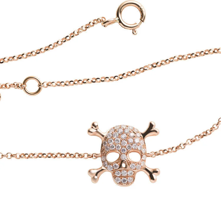 Scull Bracelet Gold, White