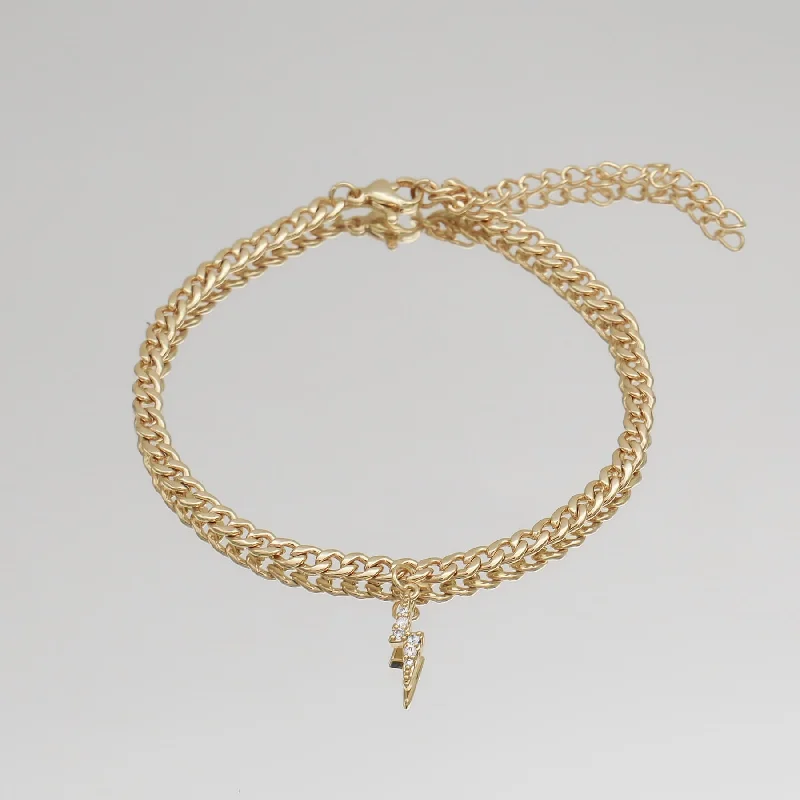 Stunning Jewelry Pieces At The Lowest Prices Ever ICY Lightning Bolt Cuban Anklet