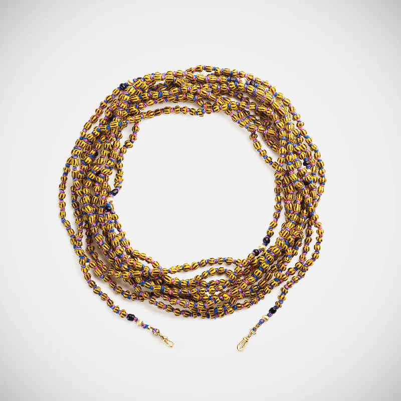 Mauli beads ghana yellow & black 4m