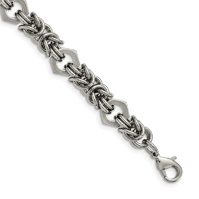 Best Jewelry Sale – Shop Exclusive Designs Now Men's 10mm Stainless Steel Fancy Byzantine Chain Bracelet, 8.25 Inch Best Jewelry Sale – Shop Exclusive Designs Now Men's 10mm Stainless Steel Fancy Byzantine Chain Bracelet, 8.25 Inch