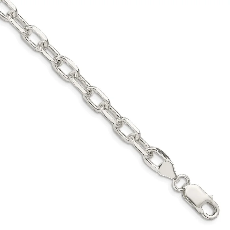 Men's 6.5mm Sterling Silver D/C Solid Cable Chain Bracelet