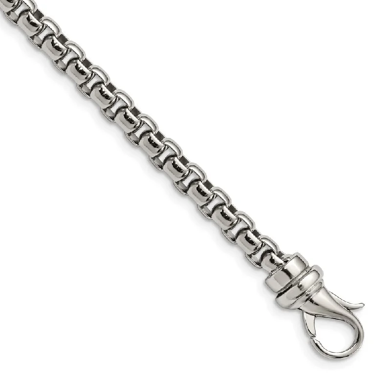 High-Quality Jewelry At A Fraction Of The Cost Mens 6mm Stainless Steel Polished Rounded Box Chain Bracelet, 8.5 Inch High-Quality Jewelry At A Fraction Of The Cost Mens 6mm Stainless Steel Polished Rounded Box Chain Bracelet, 8.5 Inch