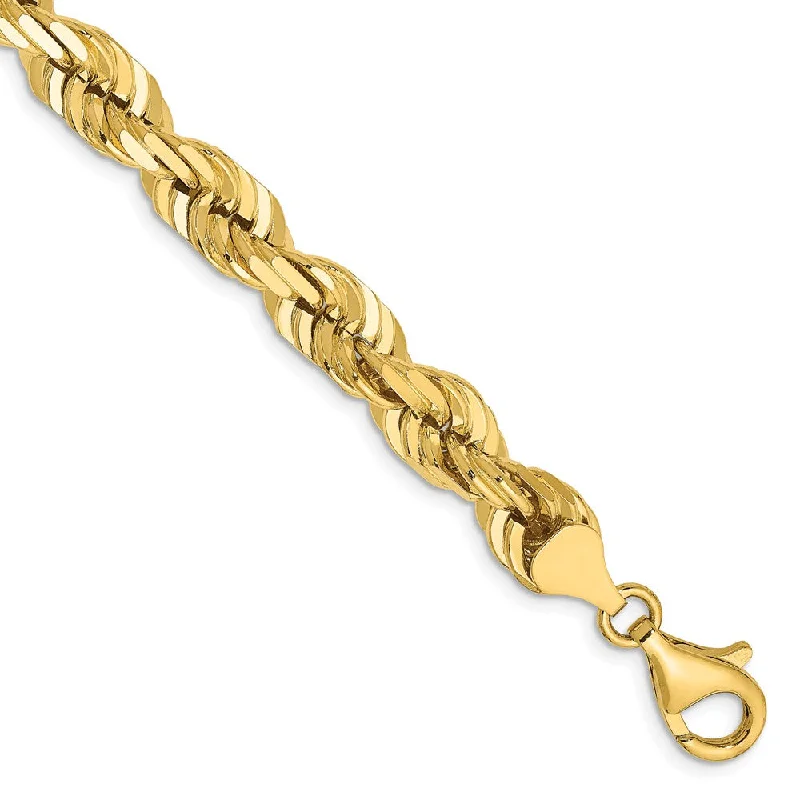 Dazzle With Discounts – Shop Jewelry On Sale Men's 7mm, 14k Yellow Gold, Diamond Cut Rope Chain Bracelet, 9 Inch Dazzle With Discounts – Shop Jewelry On Sale Men's 7mm, 14k Yellow Gold, Diamond Cut Rope Chain Bracelet, 9 Inch