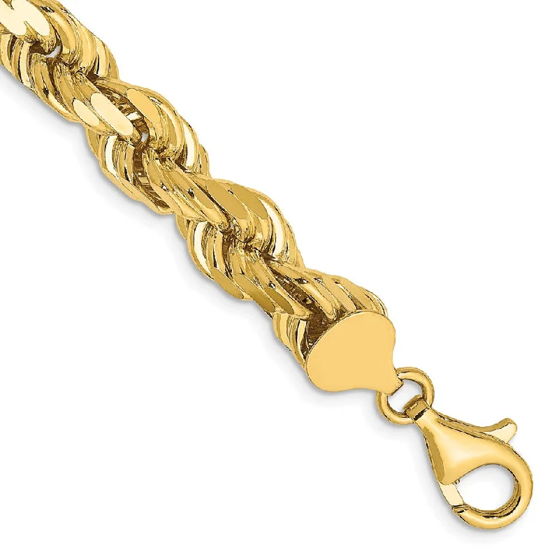 Elegant Designs, Unbeatable Discounts – Shop Jewelry Now Men's 8mm, 14k Yellow Gold, Diamond Cut Rope Chain Bracelet, 9 Inch Elegant Designs, Unbeatable Discounts – Shop Jewelry Now Men's 8mm, 14k Yellow Gold, Diamond Cut Rope Chain Bracelet, 9 Inch