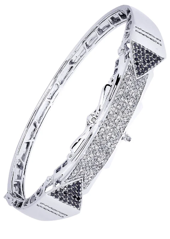 Mens Diamond Bangle White Gold| 1.51 Carats| 32.39 Grams