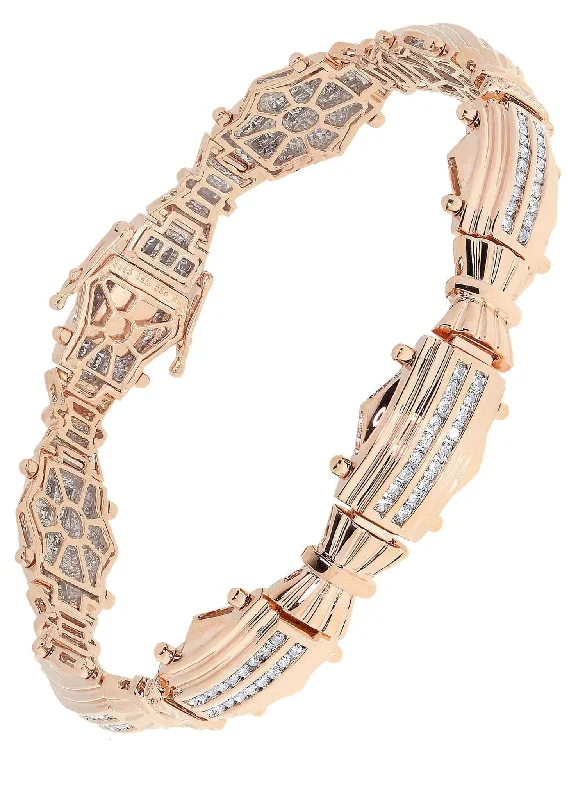 Mens Diamond Bracelet Rose Gold| 1.83 Carats| 30.81 Grams