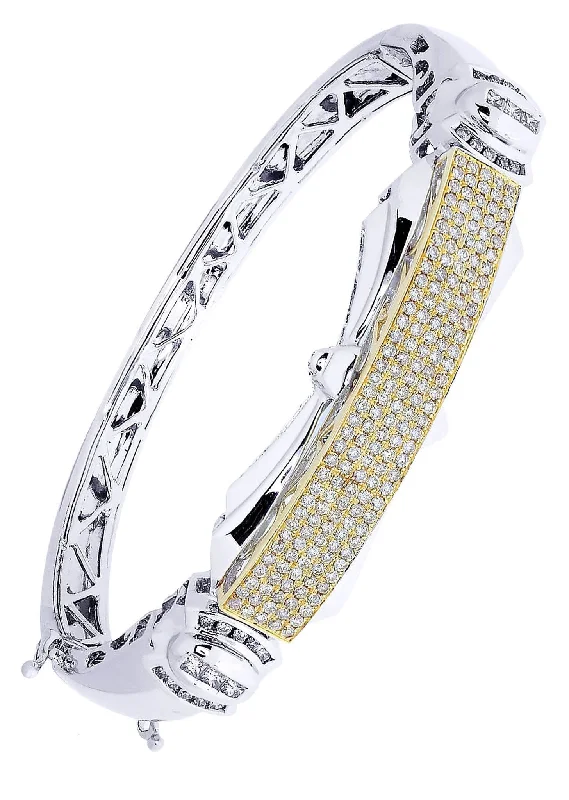 Timeless Jewelry Styles At Wallet-Friendly Prices Mens Diamond Bangle White Gold| 1.92 Carats| 37.88 Grams