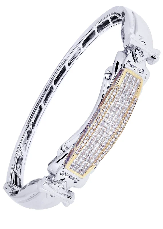 Mens Diamond Bangle White Gold| 1.97 Carats| 33.11 Grams