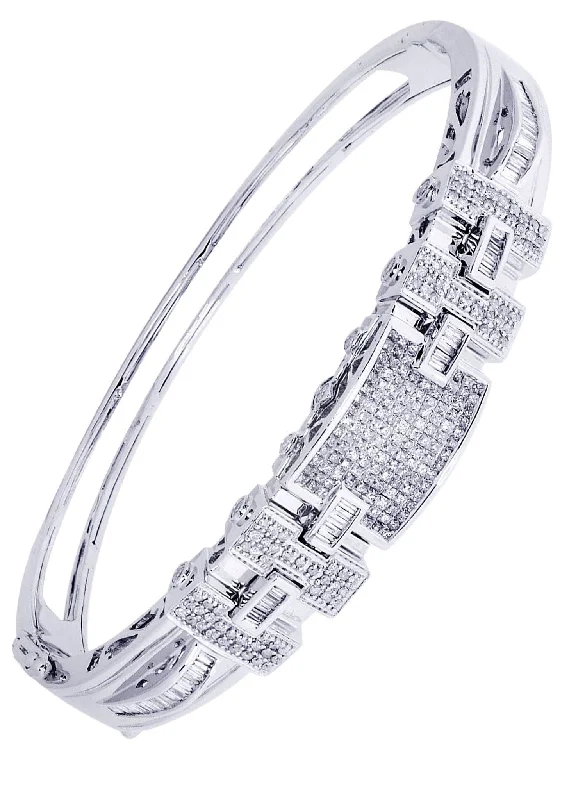 Accessorize For Less – Luxury Jewelry At Affordable Prices Mens Diamond Bangle White Gold| 1 Carats| 31.91 Grams Accessorize For Less – Luxury Jewelry At Affordable Prices Mens Diamond Bangle White Gold| 1 Carats| 31.91 Grams