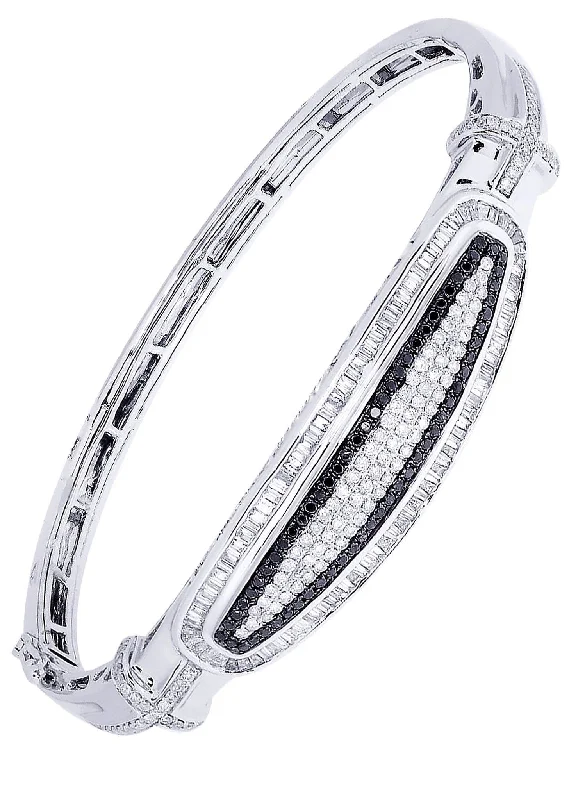 Mens Diamond Bangle White Gold| 2.25 Carats| 29.31 Grams