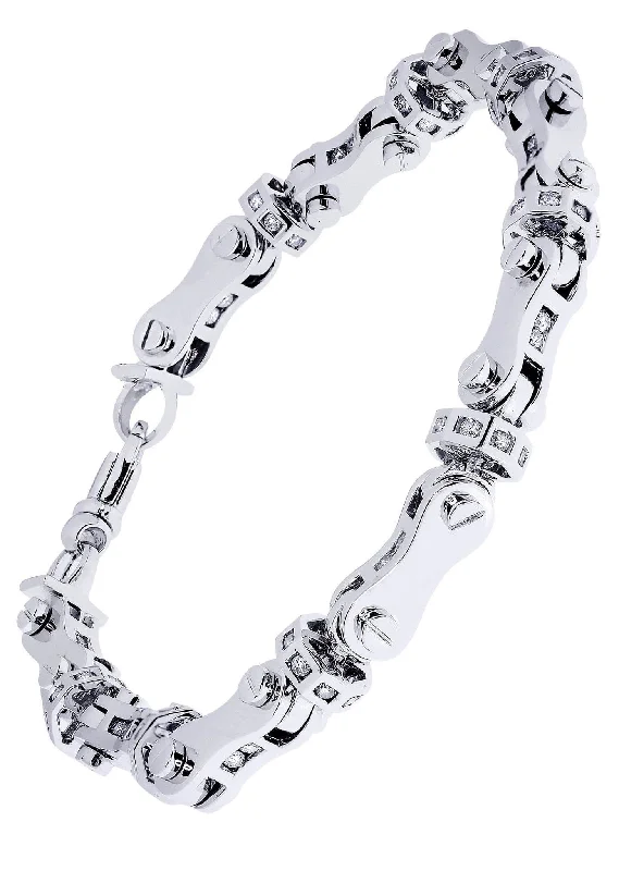 Mens Diamond Bracelet White Gold| 2.64 Carats| 48.7 Grams