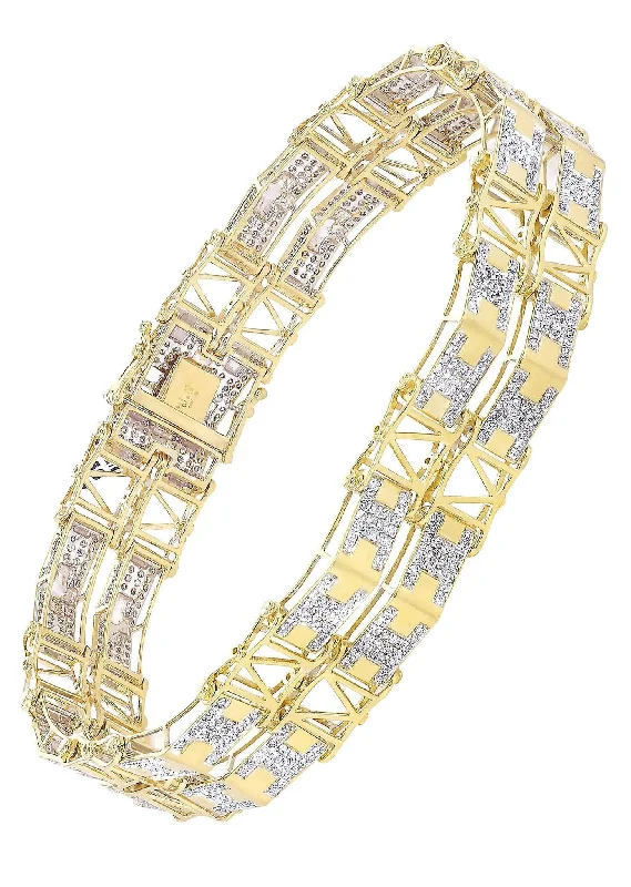 Mens Diamond Bracelet Yellow Gold| 2.73 Carats| 28.4 Grams