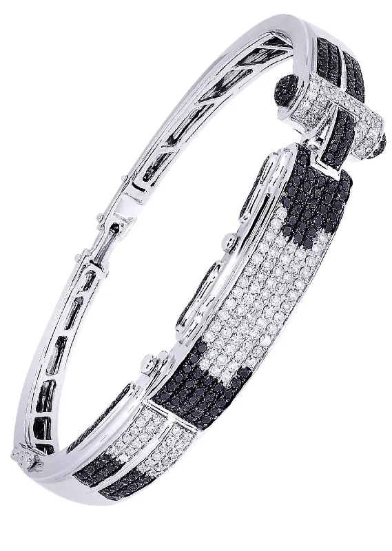 Mens Diamond Bangle White Gold| 2.89 Carats| 35.02 Grams