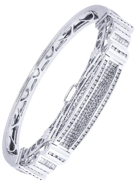 Bold And Beautiful Jewelry Now At Irresistible Prices Mens Diamond Bangle White Gold| 3.22 Carats| 41.97 Grams Bold And Beautiful Jewelry Now At Irresistible Prices Mens Diamond Bangle White Gold| 3.22 Carats| 41.97 Grams