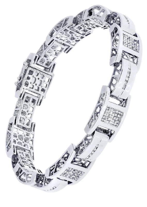 Mens Diamond Bracelet White Gold| 3.49 Carats| 41.59 Grams