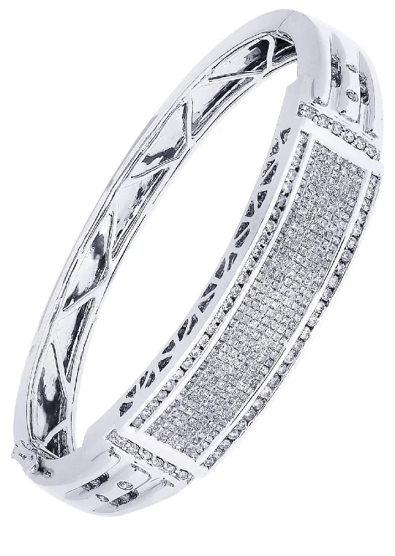 Luxury Jewelry At Budget-Friendly Prices – Grab Yours Now Mens Diamond Bangle White Gold| 3.6 Carats| 47.18 Grams Luxury Jewelry At Budget-Friendly Prices – Grab Yours Now Mens Diamond Bangle White Gold| 3.6 Carats| 47.18 Grams