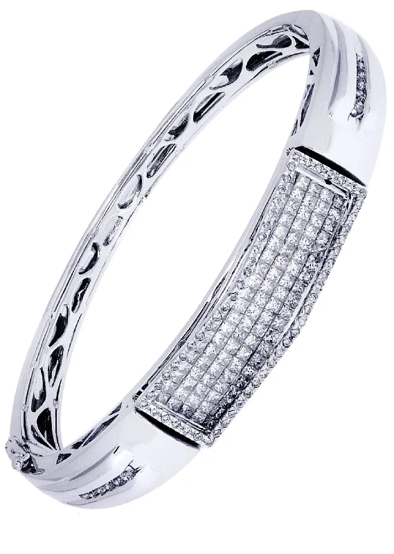 Sparkle For Less – Shop Jewelry Deals Now Mens Diamond Bangle White Gold| 3.68 Carats| 34.76 Grams Sparkle For Less – Shop Jewelry Deals Now Mens Diamond Bangle White Gold| 3.68 Carats| 34.76 Grams