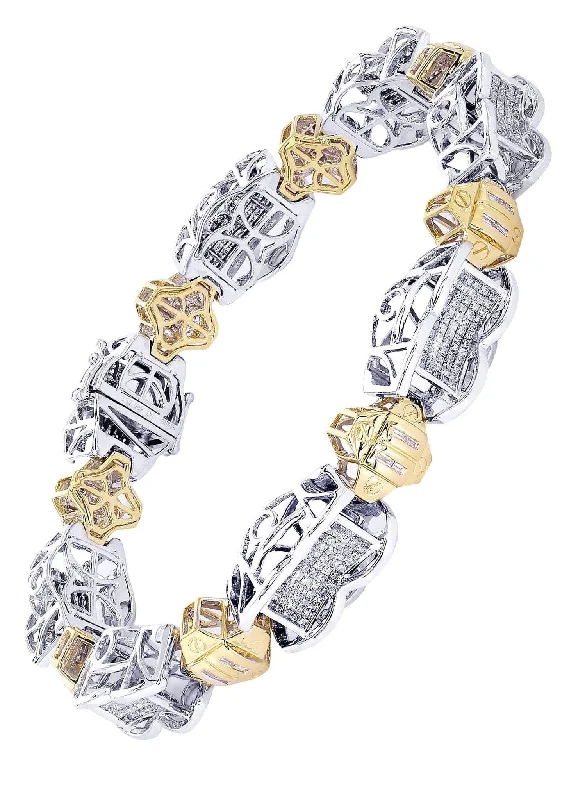 Mens Diamond Bracelet White Gold| 4.34 Carats| 46.65 Grams