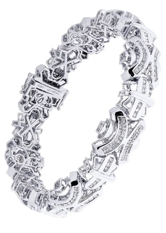 Mens Diamond Bracelet White Gold| 4.63 Carats| 52.72 Grams