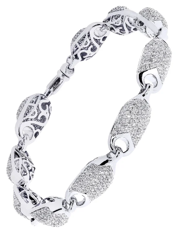 Mens Diamond Bracelet White Gold| 5.57 Carats| 26.45 Grams