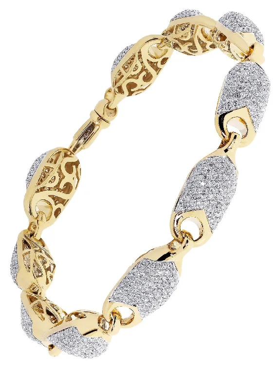 Mens Diamond Bracelet Yellow Gold| 5.58 Carats| 26.22 Grams