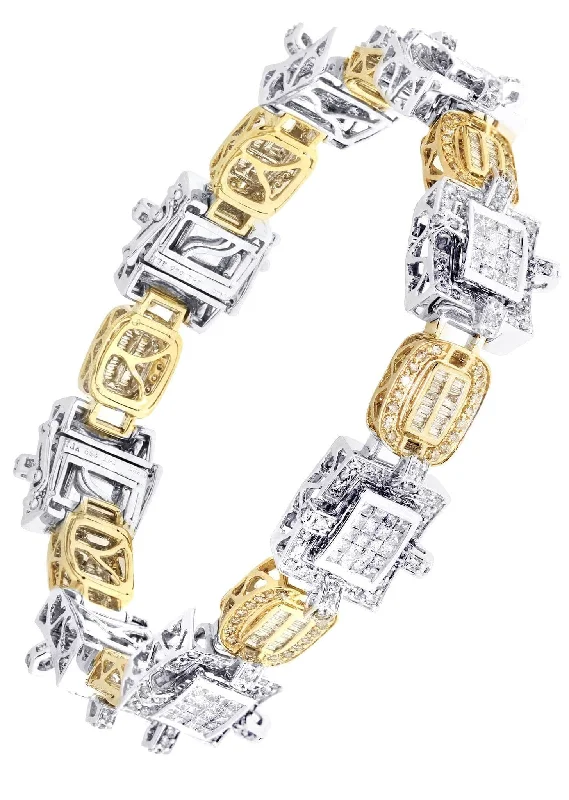 Mens Diamond Bracelet Yellow Gold| 6.22 Carats| 49.02 Grams