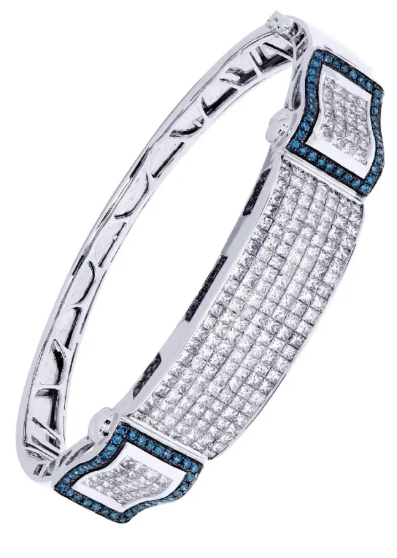 Mens Diamond Bangle White Gold| 6.96 Carats| 36.14 Grams