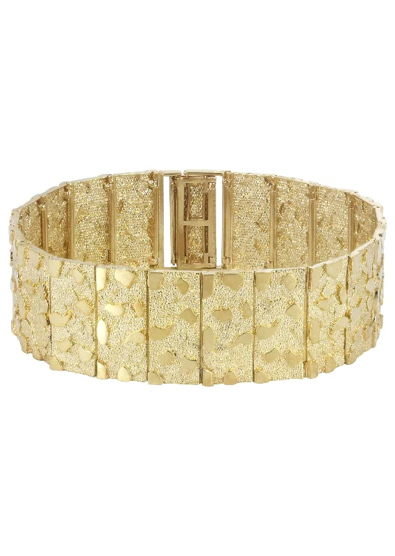 Upgrade Your Jewelry Collection For Less Mens Gold Nugget Bracelet 10K/14K Gold