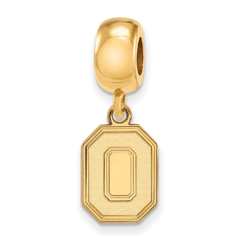 14k Gold Plated Silver Ohio State University Sm Dangle Bead Charm