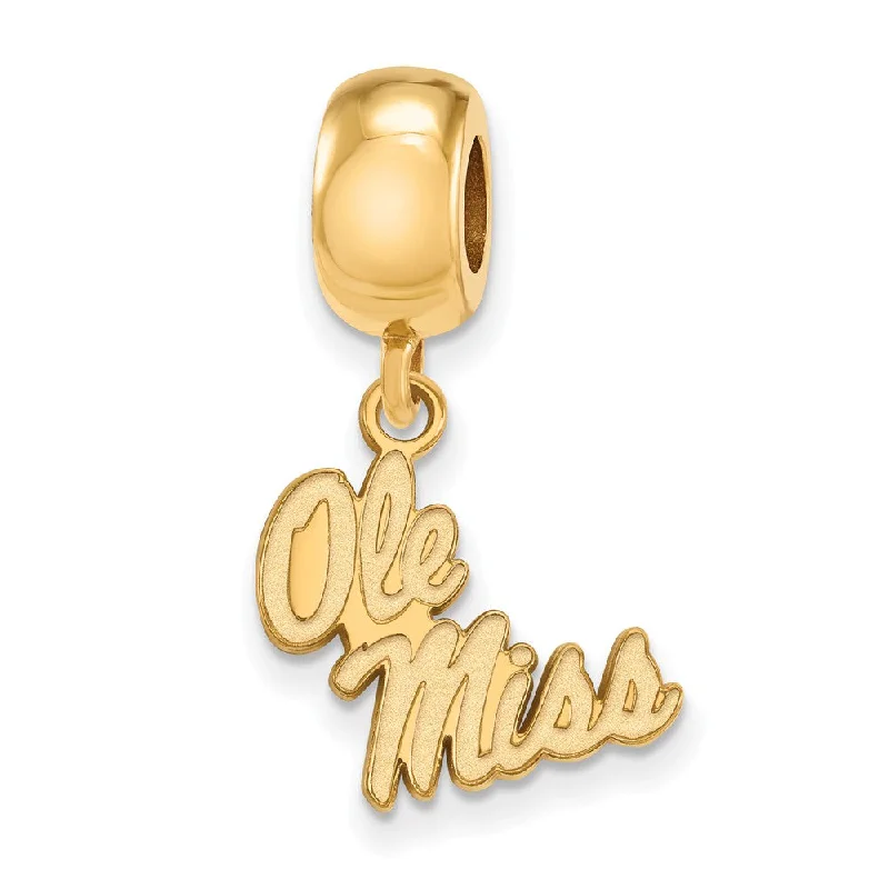 14k Gold Plated Silver University of Mississippi Sm Dangle Bead Charm