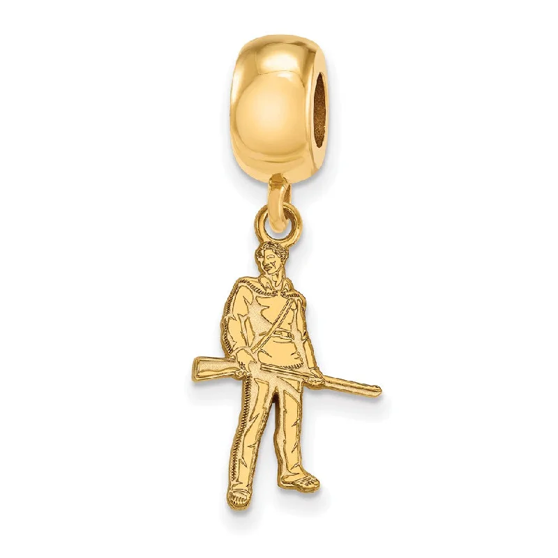 14k Gold Plated Silver West Virginia University Sm Dangle Bead Charm