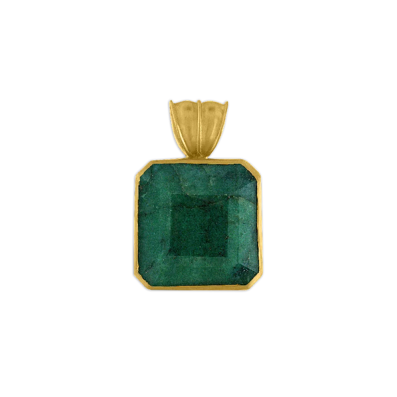 Opaque Emerald Block Pendant