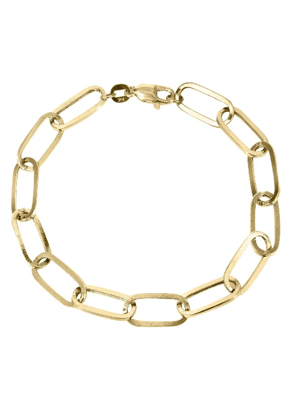Jewelry Clearance – Final Chance To Save Big Semi Solid Paper Clip Yellow Gold Bracelet 10K & 14K Jewelry Clearance – Final Chance To Save Big Semi Solid Paper Clip Yellow Gold Bracelet 10K & 14K