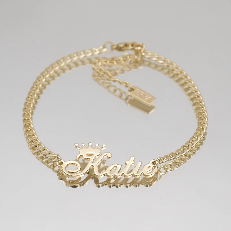 Paris Personalised Name Anklet