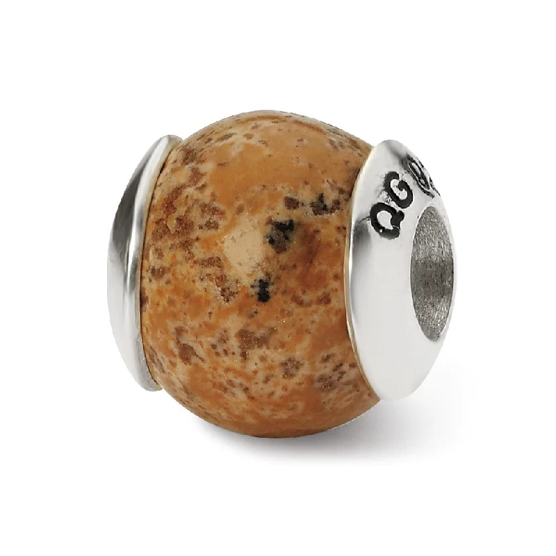 Exclusive Online Jewelry Sale – Don't Wait Picture Jasper Stone & Sterling Silver Bead Charm, 10mm Exclusive Online Jewelry Sale – Don't Wait Picture Jasper Stone & Sterling Silver Bead Charm, 10mm