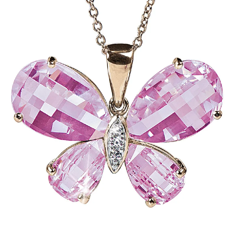 Get The Best Deals On Timeless Jewelry Pieces Pink Crystal Butterfly Pendant