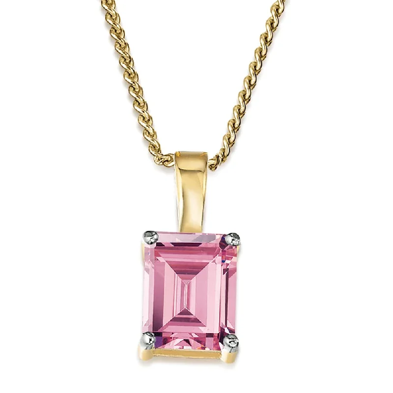 Jewelry Clearance Event – Stock Up Before It's Over Pink Emerald Cut Pendant