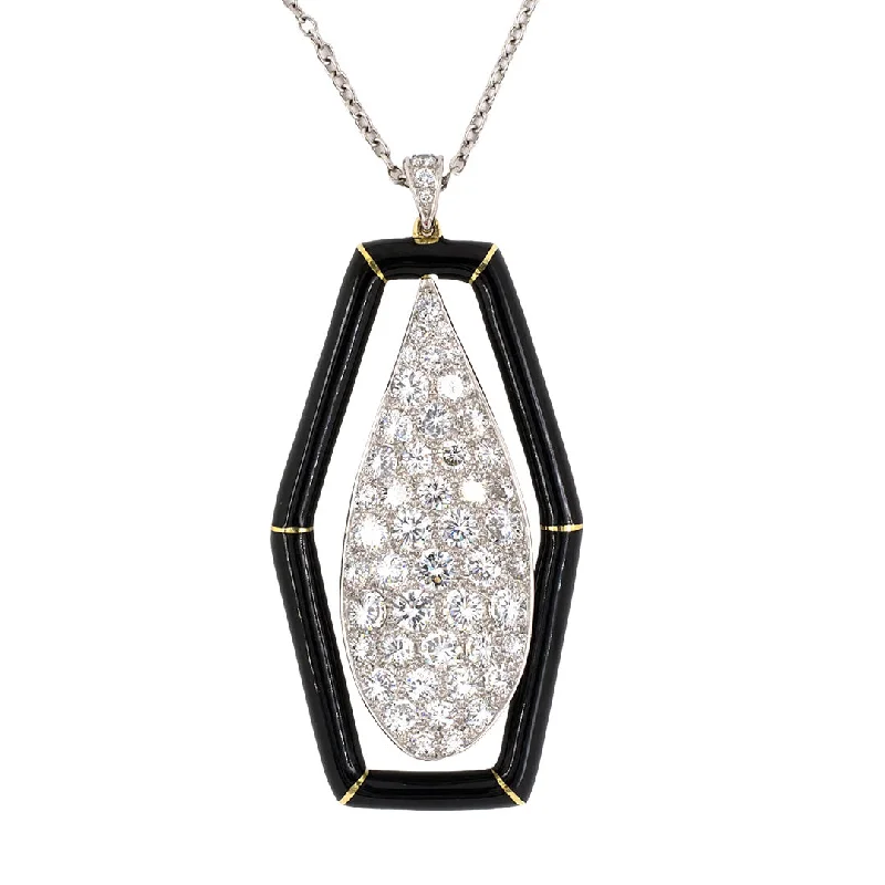 Elegant Necklaces And Bracelets At Limited-Time Offers Diamond & Enamel Drop Dangle Pendant Necklace Elegant Necklaces And Bracelets At Limited-Time Offers Diamond & Enamel Drop Dangle Pendant Necklace