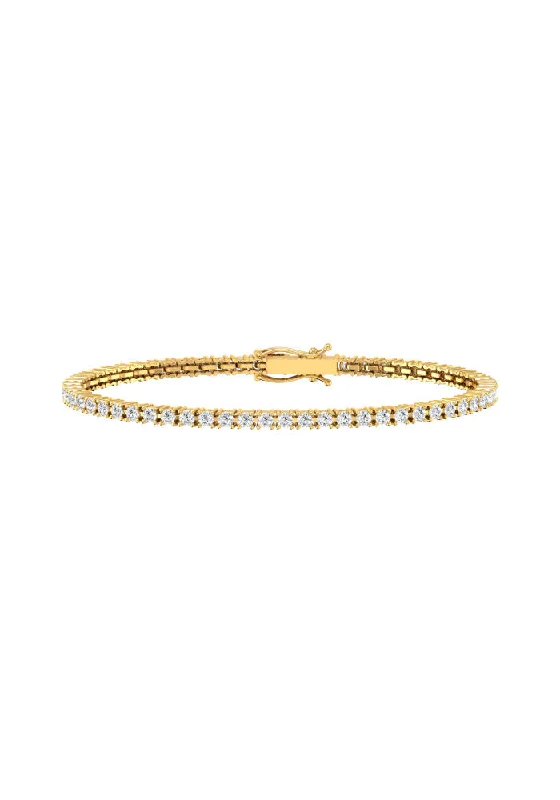 Tennis 18K Gold Bracelet w. 76 Lab-Grown Diamonds