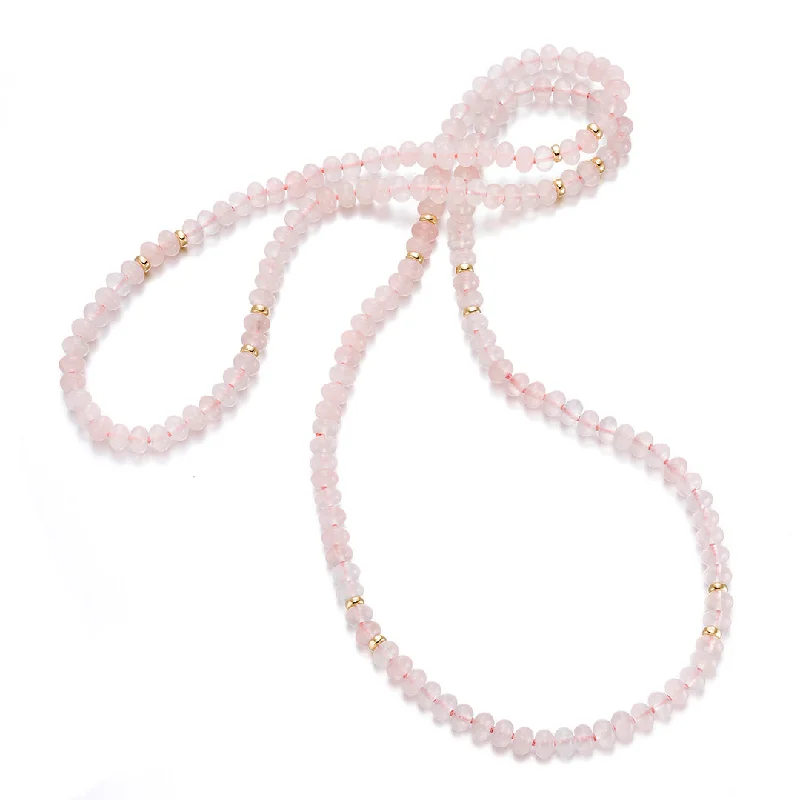 Seasonal Jewelry Deals – Elevate Your Style Rose Quartz Rope Necklace