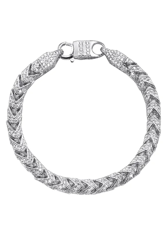 Silver Iced Franco Bracelet