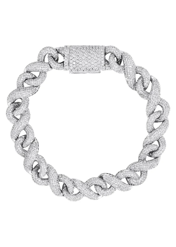 Silver White Ice Infinity Link Bracelet