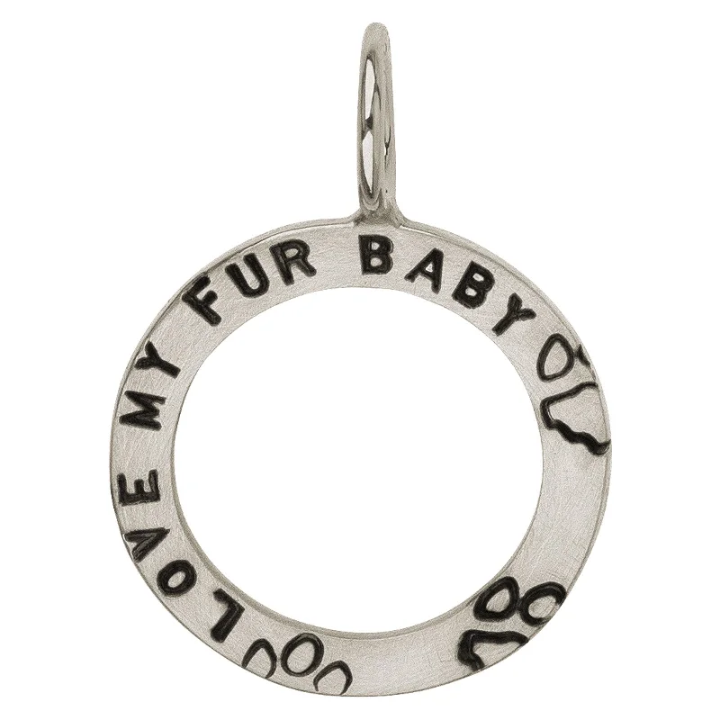 Silver Love My Fur Baby Open Circle Charm