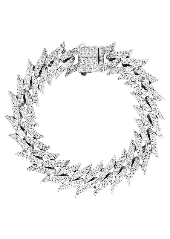 Silver White Spike Barbed Wire Bracelet